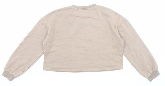 New Look Girls Brown Cotton Pullover Sweatshirt Size 14-15 Years Pullover