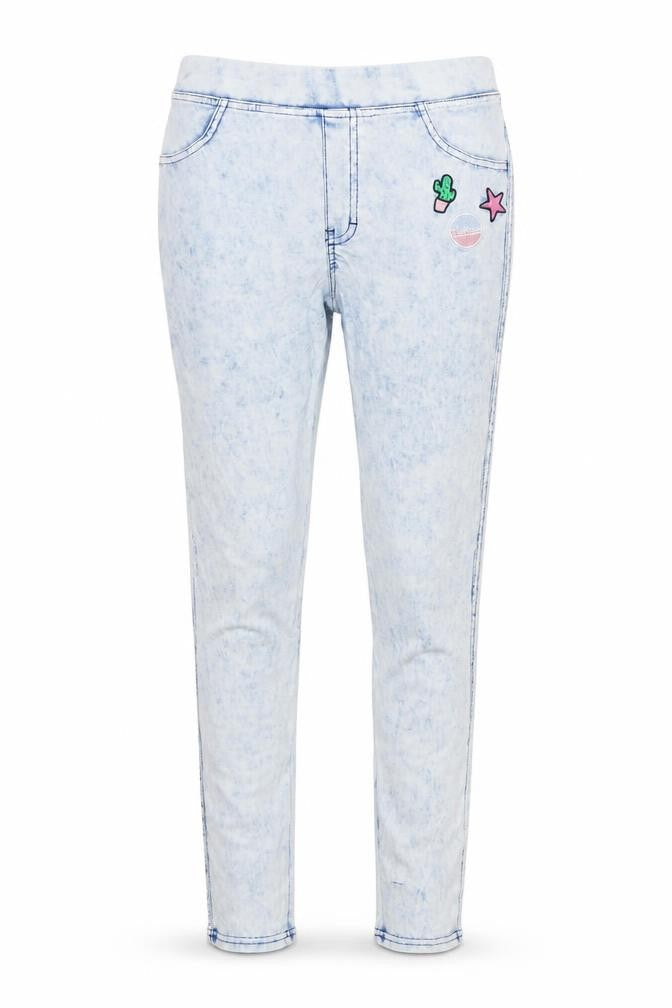 H&M Girls Blue Cotton Jegging Jeans Size 14 Years L31 in Regular Pullover - Embroidery
