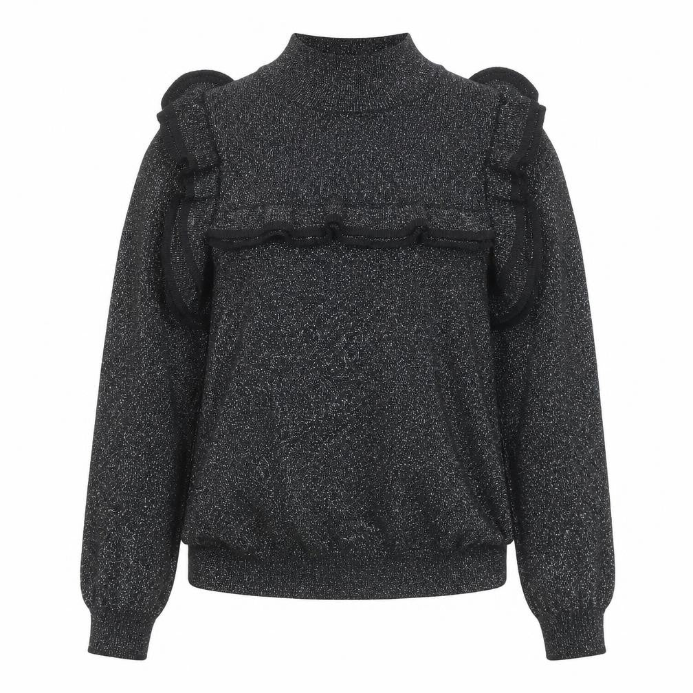Marks and Spencer Womens Black Round Neck Viscose Pullover Jumper Size 8 - Glitter