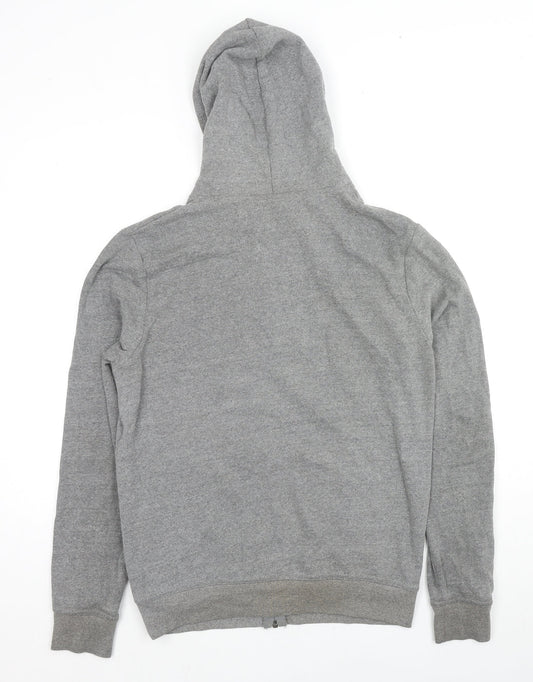 DOMYOS Womens Grey Cotton Full Zip Hoodie Size M Zip - Logo