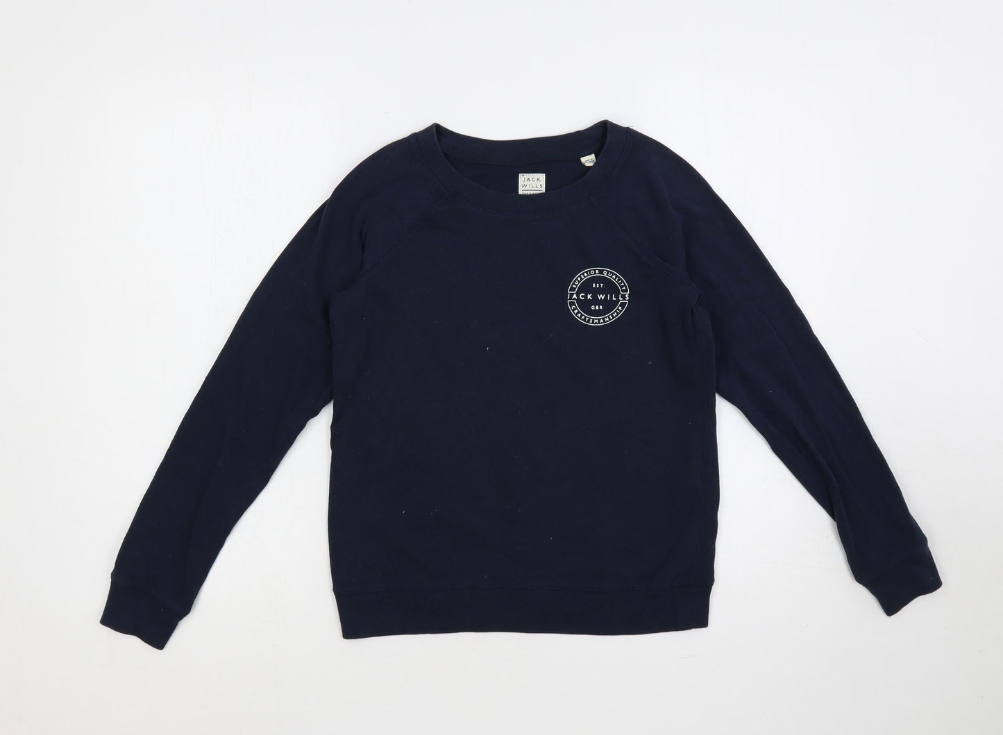 Jack Wills Womens Blue Cotton Pullover Sweatshirt Size 6 Pullover - Logo