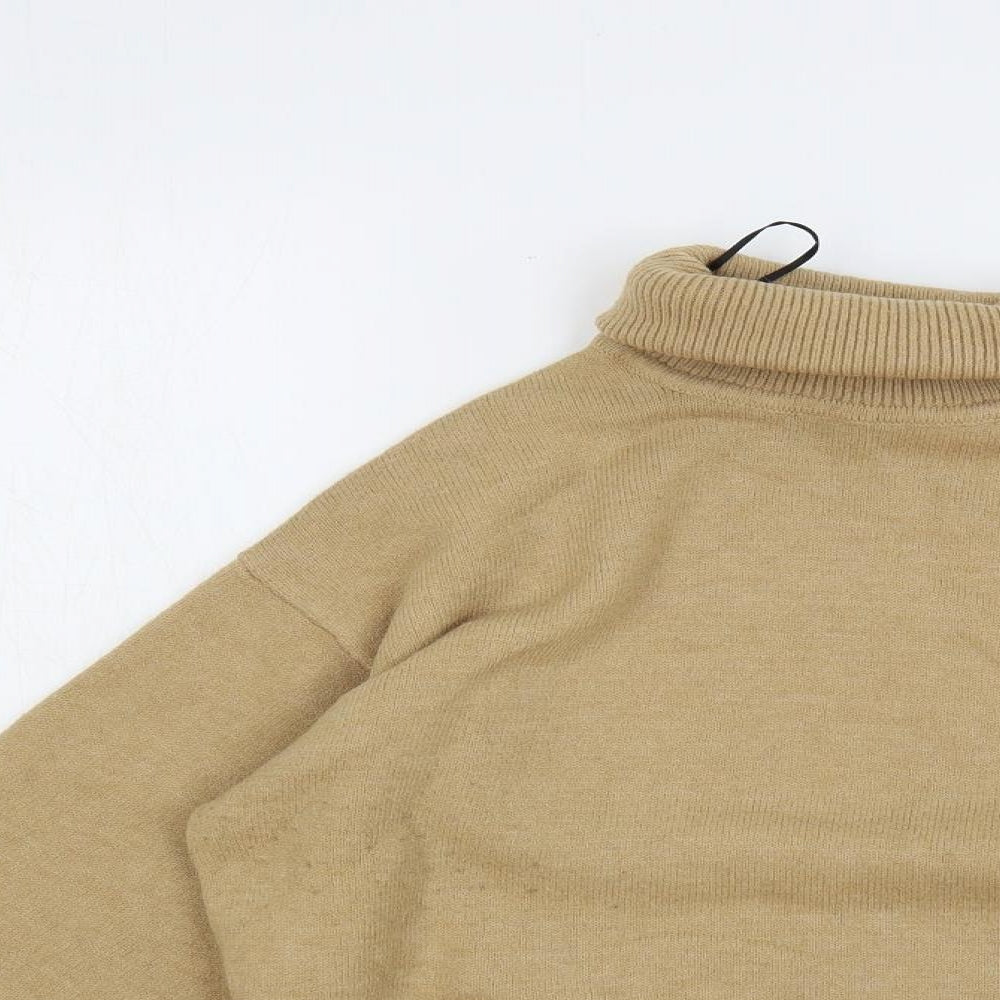 H&M Womens Beige Roll Neck Polyester Pullover Jumper Size XS