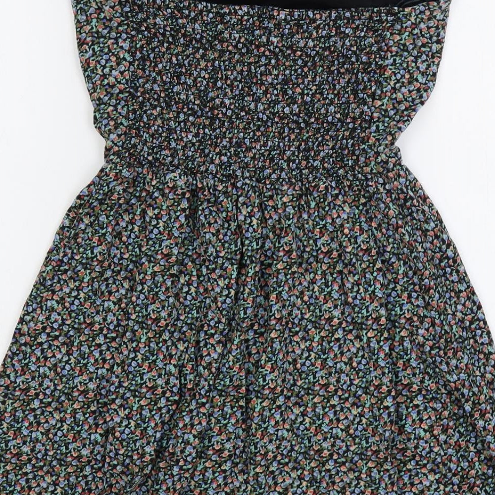 Element Womens Multicoloured Floral Cotton Tunic Blouse Size S Off the Shoulder - Strapless