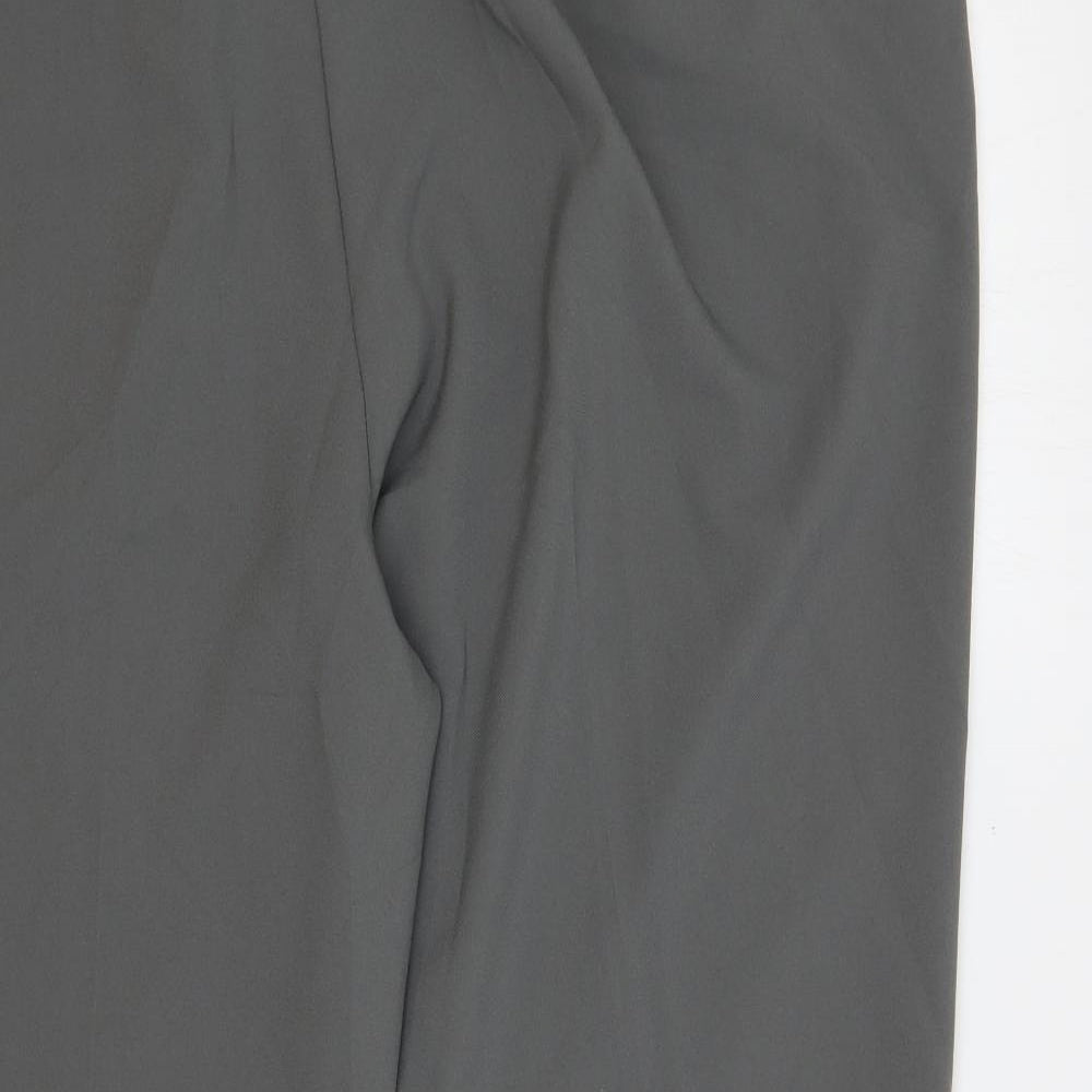 Anthology Womens Grey Polyester Trousers Size 28 L29 in Regular Drawstring - Adjustable Waist