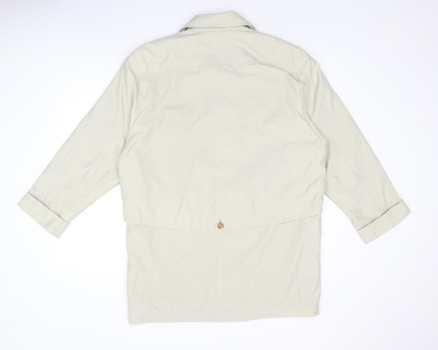 Variations Womens Beige Overcoat Coat Size 12 Zip