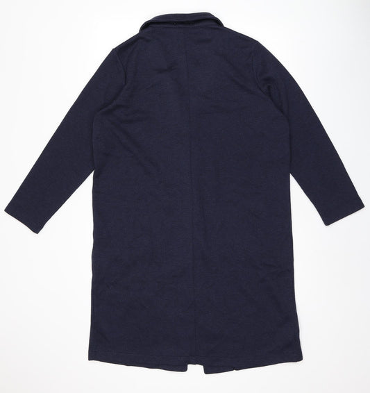 Global Work Womens Blue Overcoat Coat Size M Button