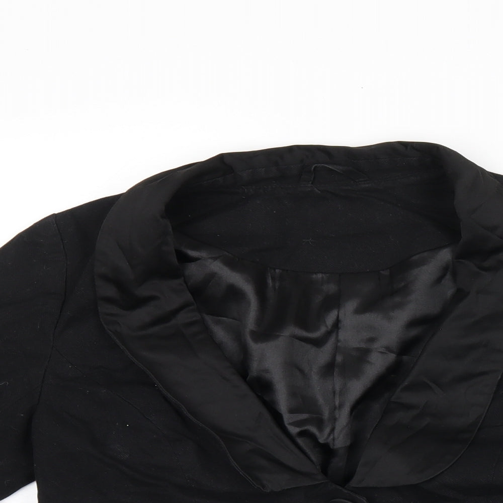 New Look Womens Black Jacket Blazer Size 12 Button