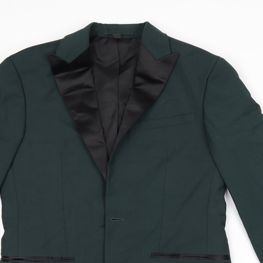 Marks and Spencer Mens Green Polyester Jacket Suit Jacket Size 36 Regular