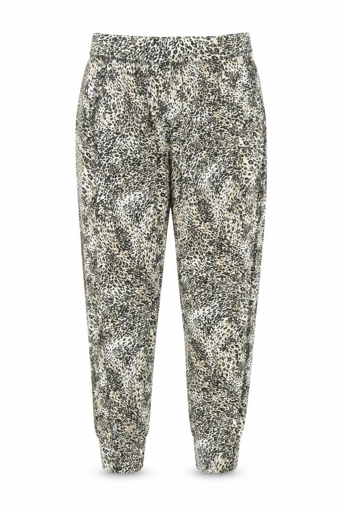 Marks and Spencer Womens Brown Animal Print Viscose Sweatpants Trousers Size 8 L27 in Regular - Leopard Print
