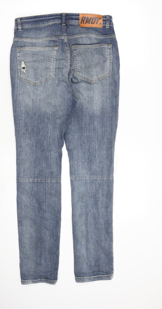 RMDY Mens Blue Cotton Straight Jeans Size 28 in L32 in Regular Zip