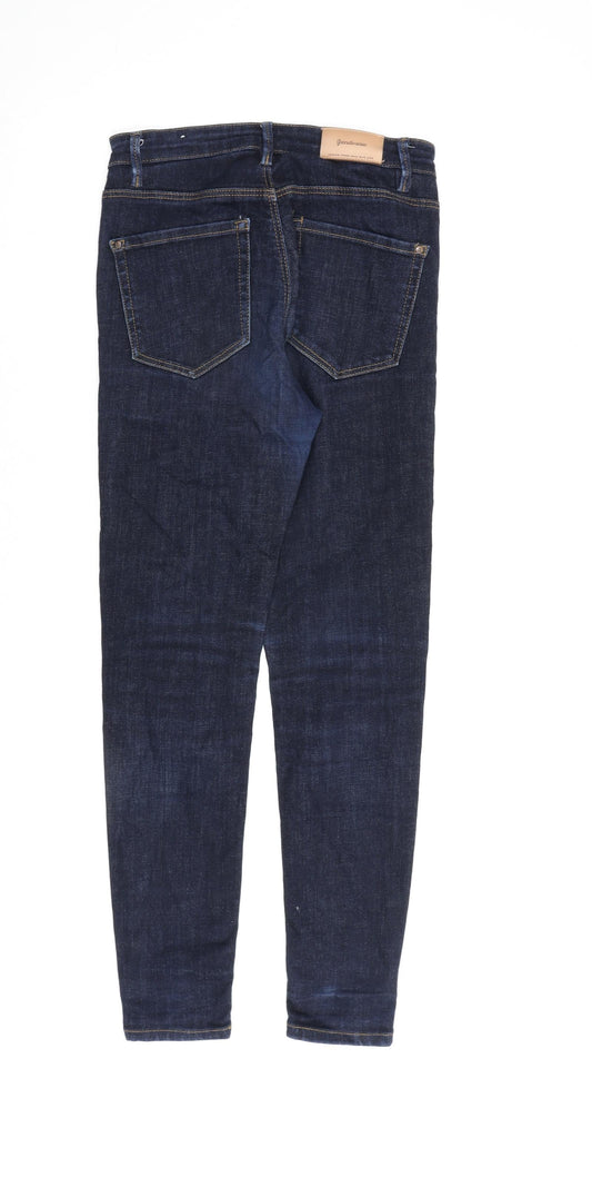 Stradivarius Womens Blue Cotton Skinny Jeans Size 8 L27 in Regular Zip