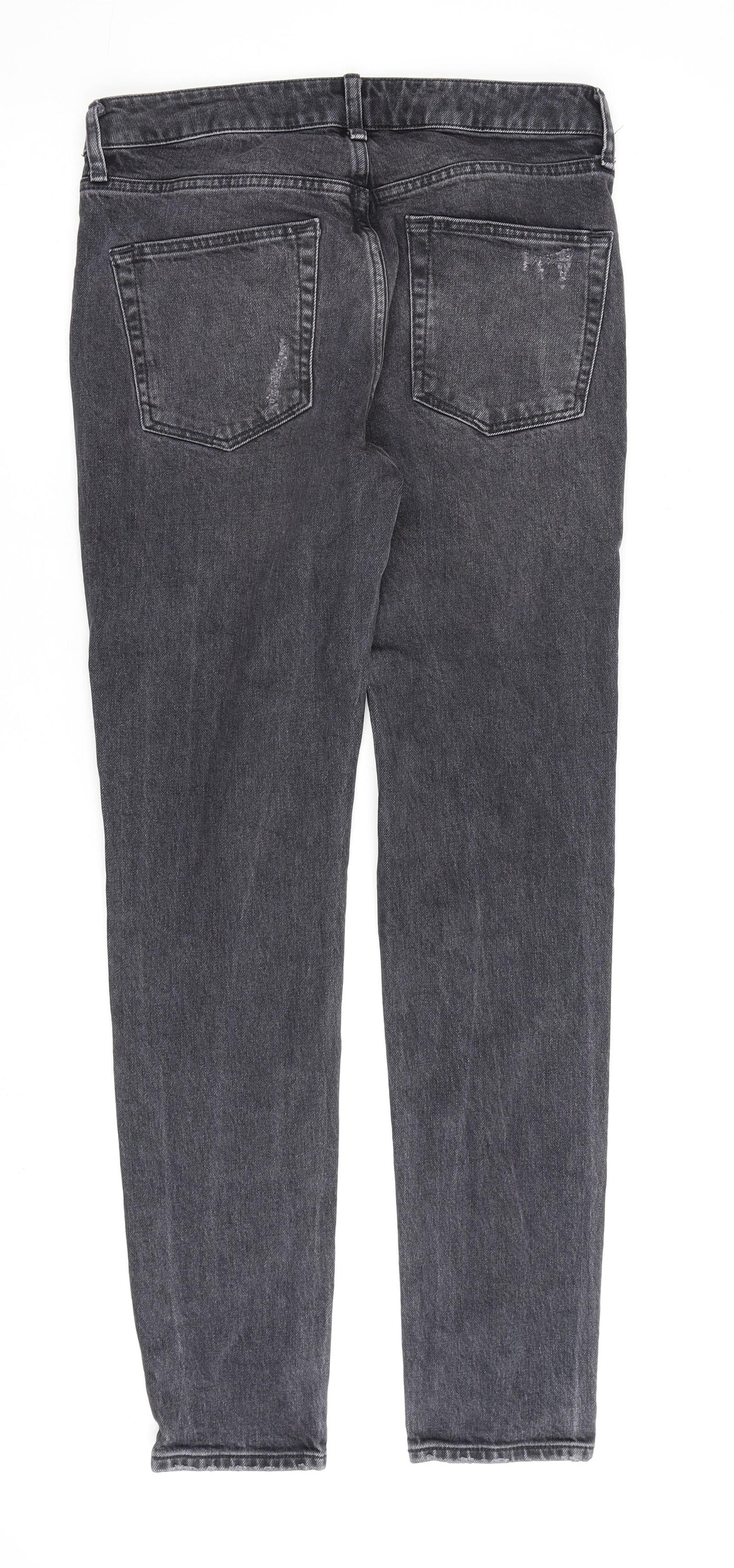 Topman Mens Grey Cotton Skinny Jeans Size 30 in L32 in Regular Button