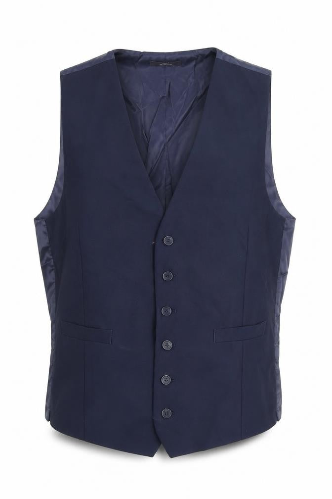 Marks and Spencer Mens Blue Wool Jacket Suit Waistcoat Size M Regular