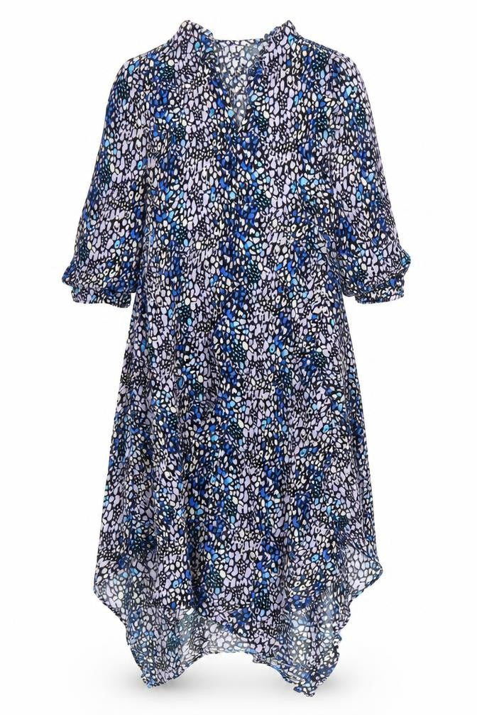 Marks and Spencer Womens Multicoloured Animal Print Viscose Trapeze & Swing Size 10 Round Neck Zip - Leopard Pattern