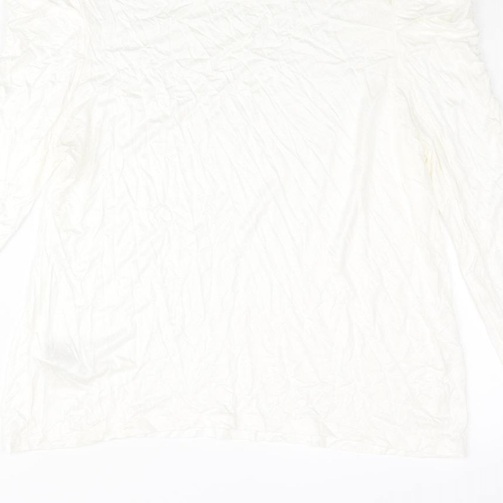 Marks and Spencer Womens Ivory Viscose Basic Blouse Size 16 Round Neck