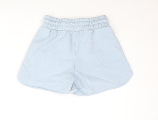 Holyfield Girls Blue Cotton Sweat Shorts Size M L4 in Regular Drawstring - Age 12-14