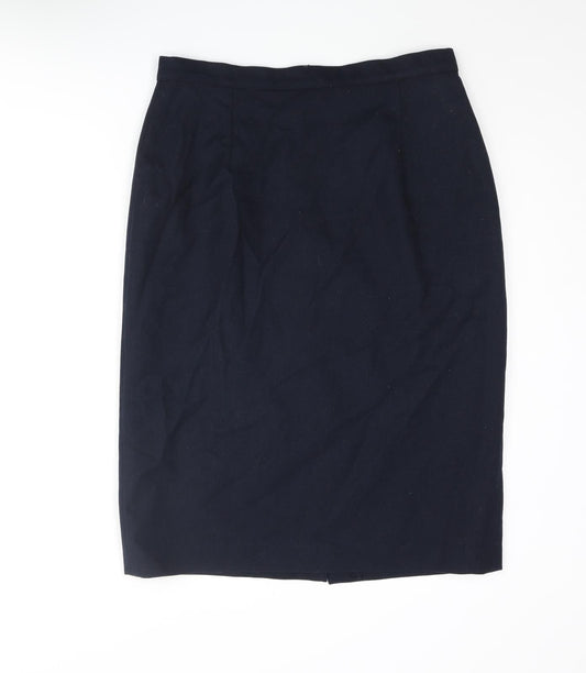 Classics Womens Blue Polyester Straight & Pencil Skirt Size 16 Zip