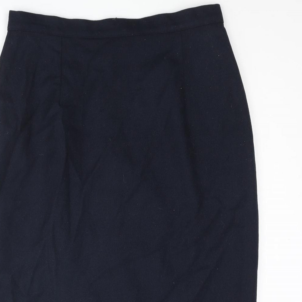 Classics Womens Blue Polyester Straight & Pencil Skirt Size 16 Zip