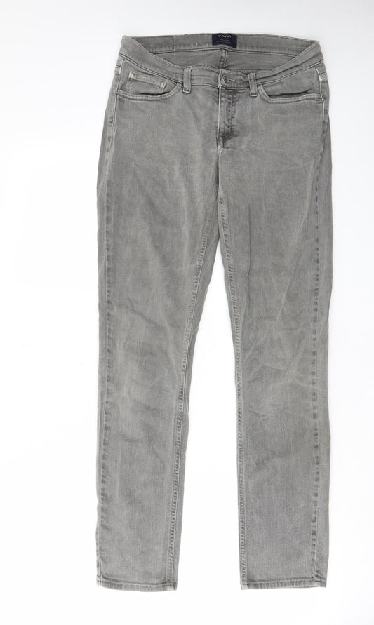 GANT Mens Grey Cotton Straight Jeans Size 29 in L32 in Regular Zip - Pockets, Belt Loops