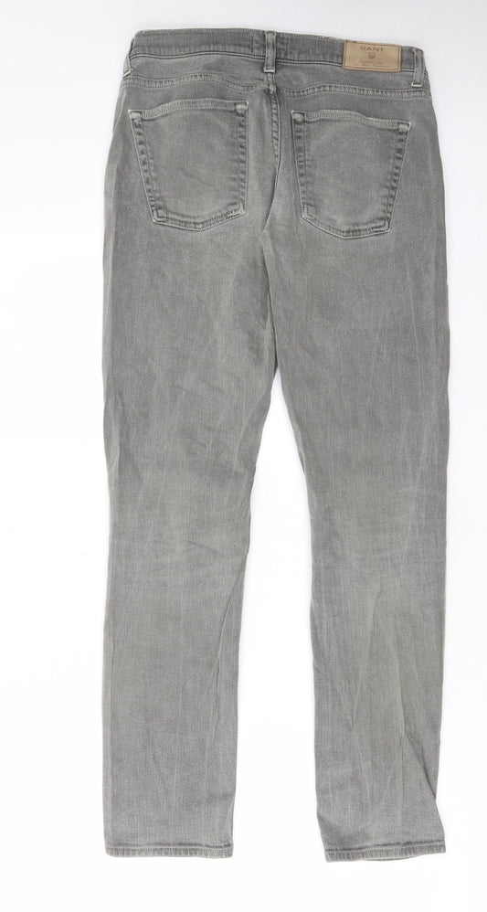 GANT Mens Grey Cotton Straight Jeans Size 29 in L32 in Regular Zip - Pockets, Belt Loops