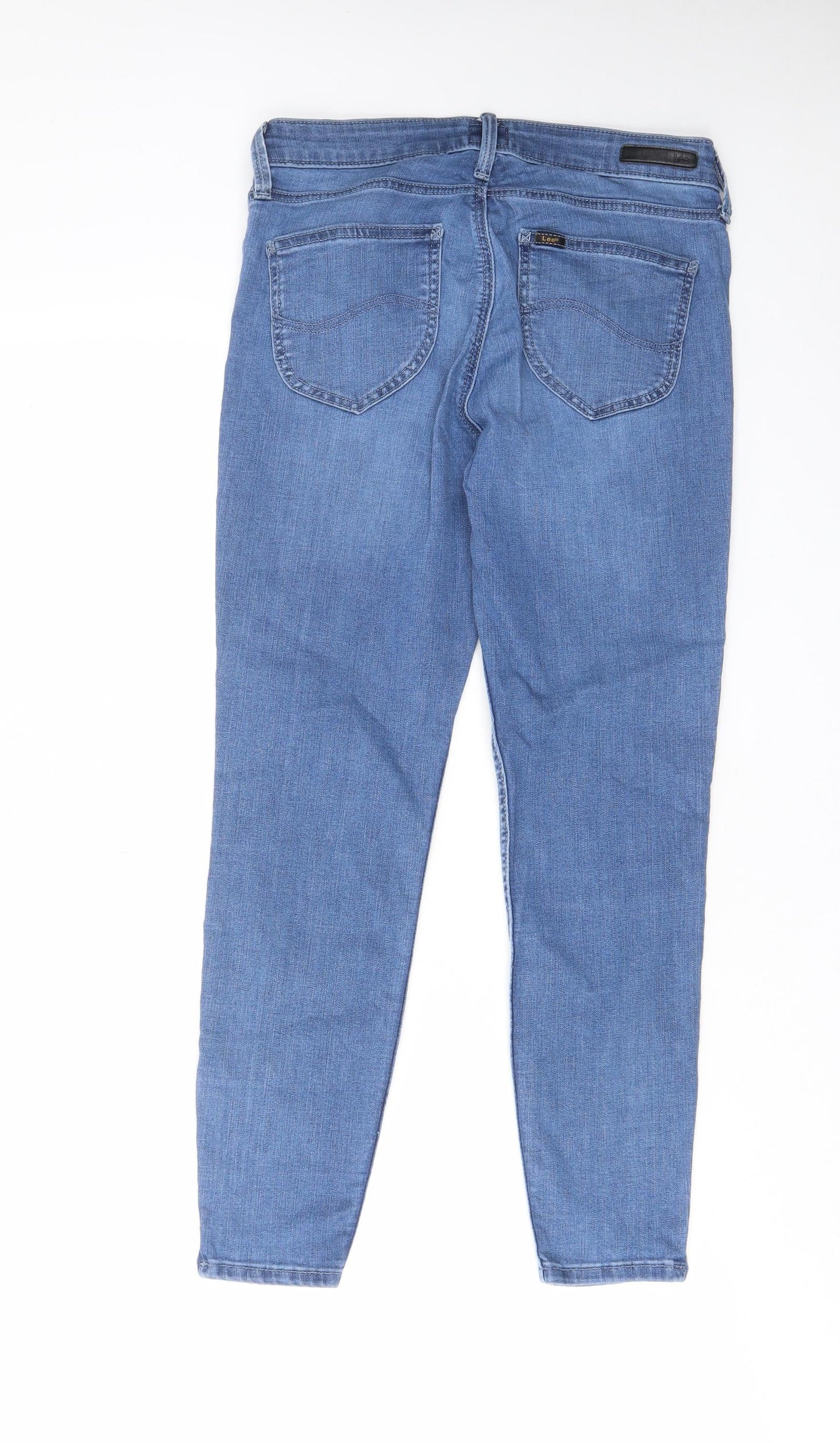 Lee Womens Blue Cotton Cropped Jeans Size 29 in L31 in Regular Zip - Pockets, Belt Loops, Logo, Zips
