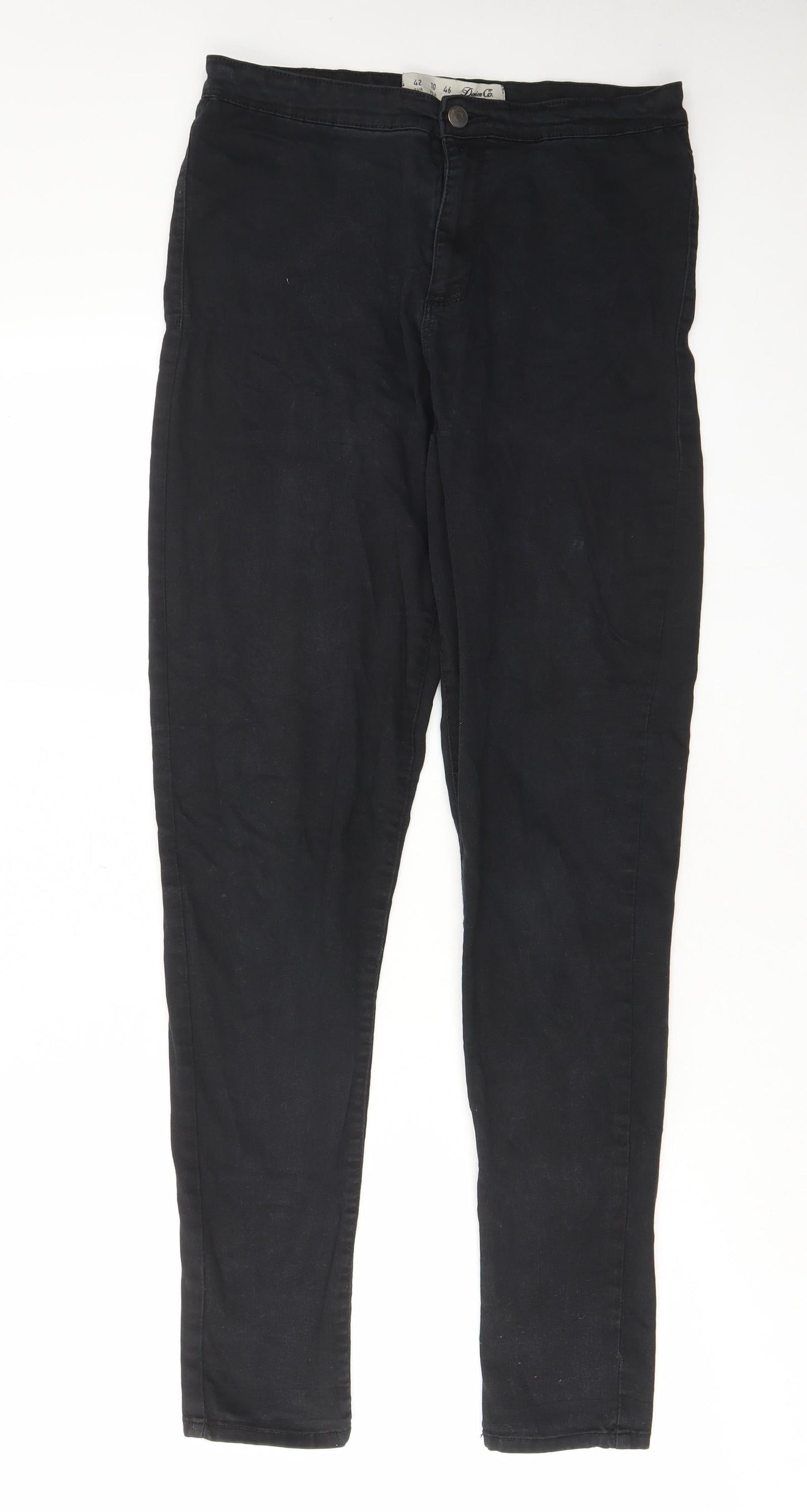 Denim & Co. Womens Black Cotton Skinny Jeans Size 14 L30 in Regular Zip - Pockets