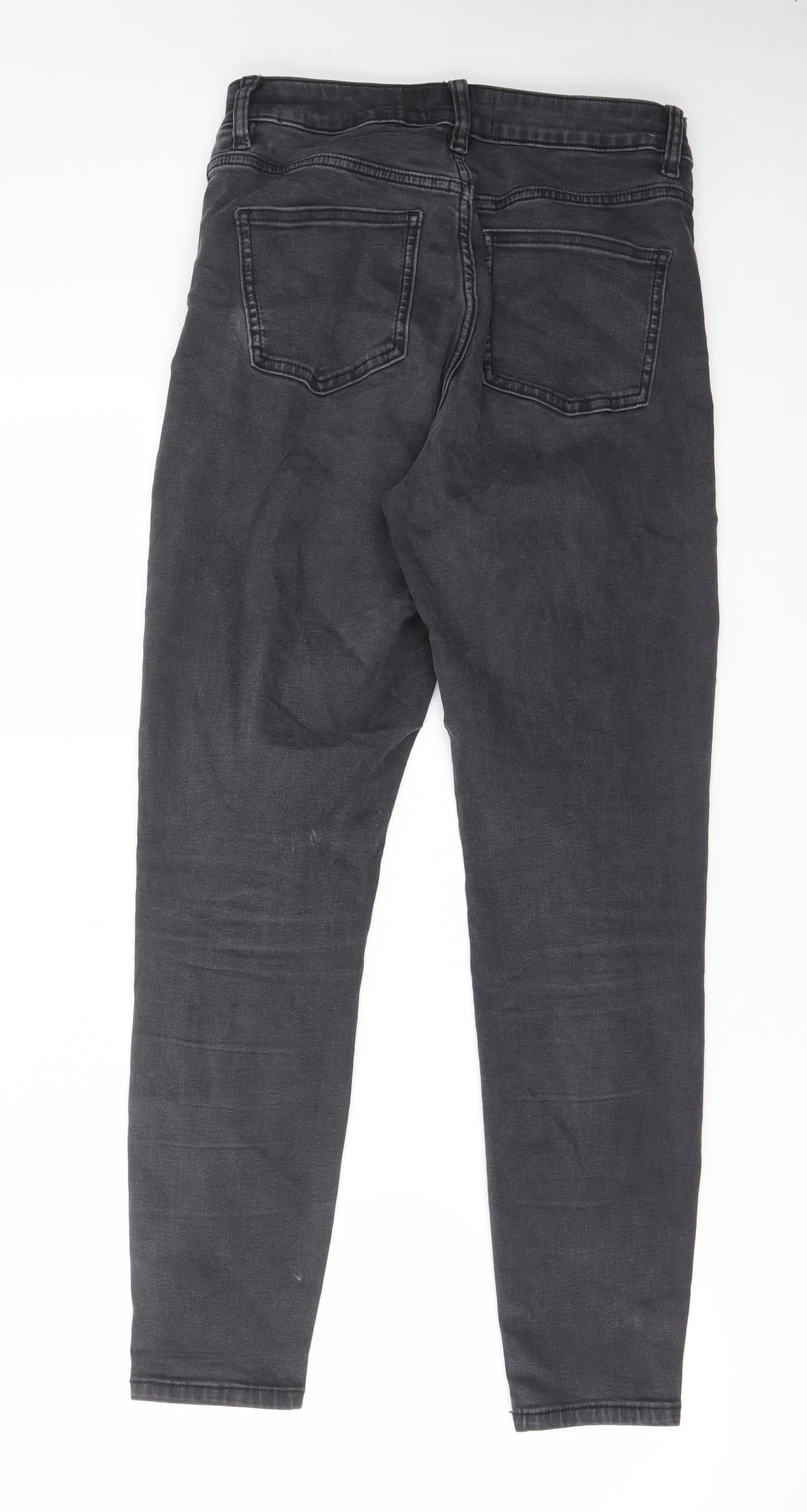 ASOS Womens Grey Cotton Skinny Jeans Size 28 in L30 in Regular Zip - Pockets, Belt Loops