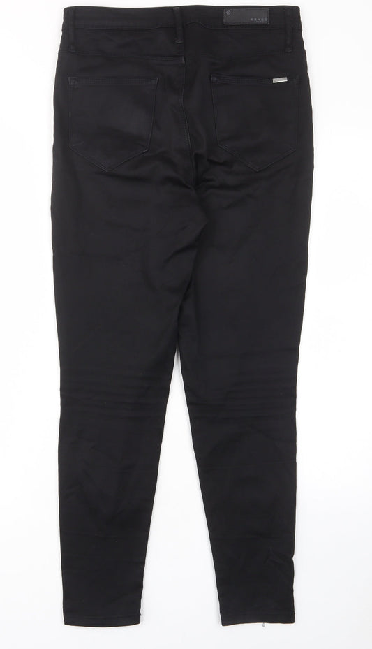Kraus Womens Black Cotton Skinny Jeans Size 12 L27 in Regular Zip - Pockets, Belt Loops