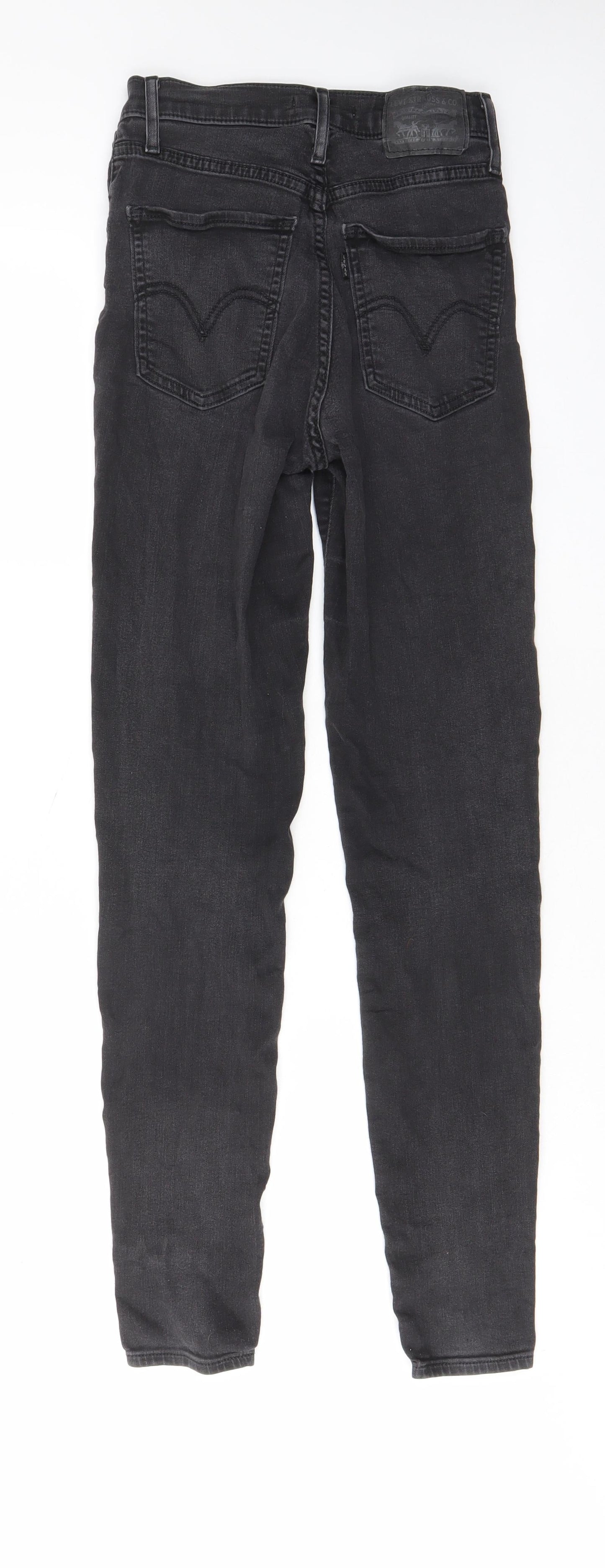 Levi's Womens Grey Cotton Skinny Jeans Size 25 in L29 in Regular Zip - Pockets, Belt Loops, Logo