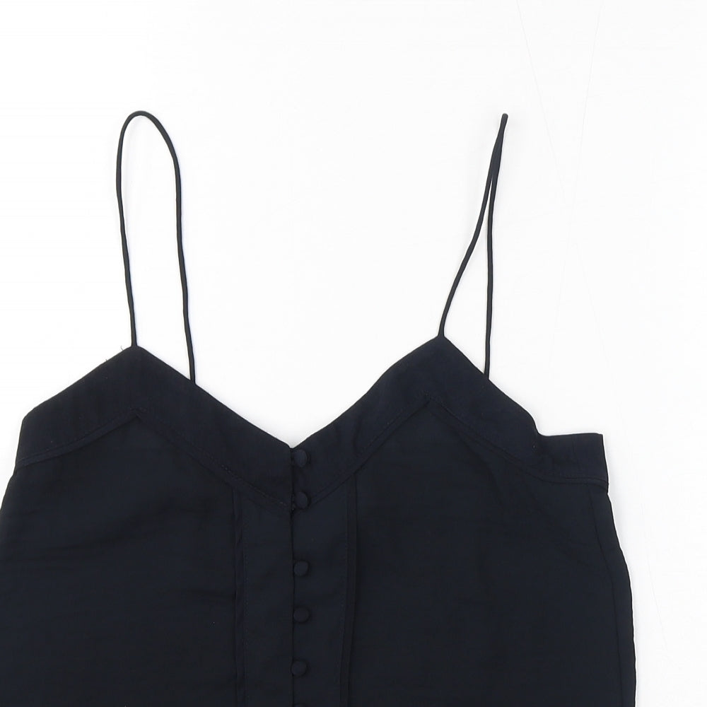 H&M Womens Black Polyester Camisole T-Shirt Size 4 V-Neck