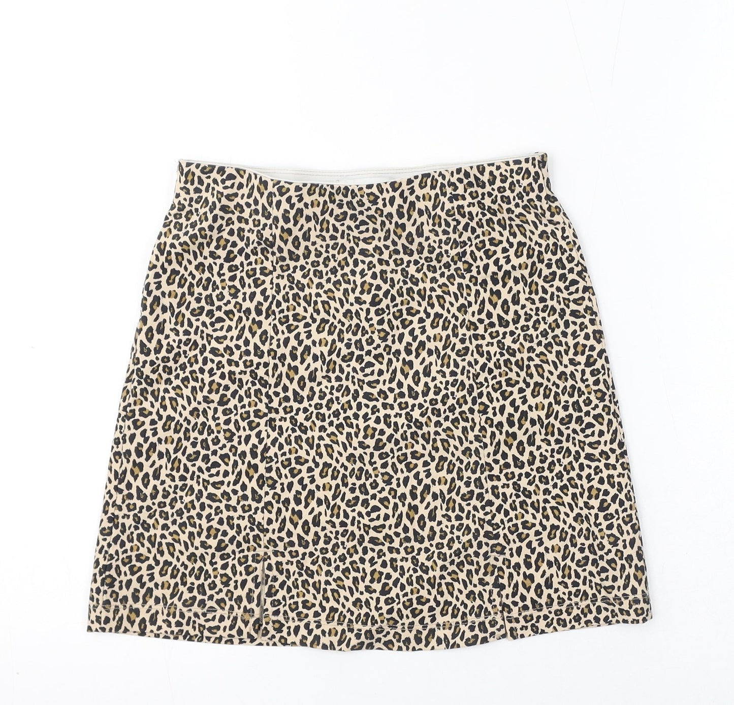 Topshop Womens Brown Animal Print Viscose Mini Skirt Size 6
