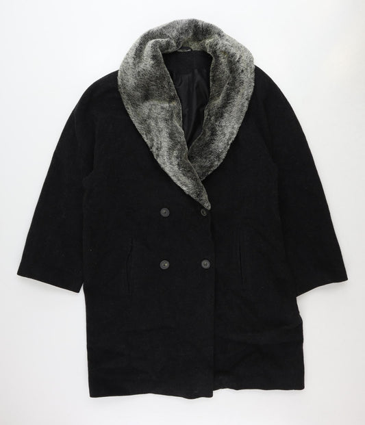 St Michael Womens Grey Overcoat Jacket Size 12 Button