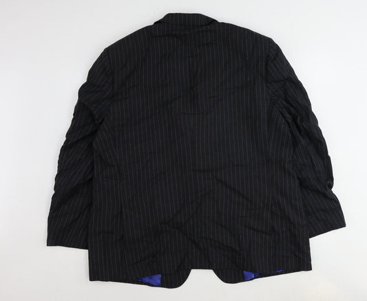 Livingston Mens Grey Striped Wool Jacket Suit Jacket Size 48 Regular