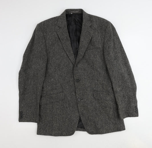 Racing Green Mens Grey Wool Jacket Suit Jacket Size 38 Regular