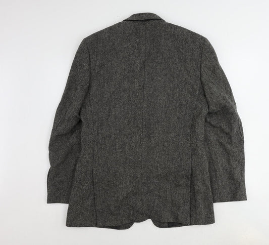Racing Green Mens Grey Wool Jacket Suit Jacket Size 38 Regular