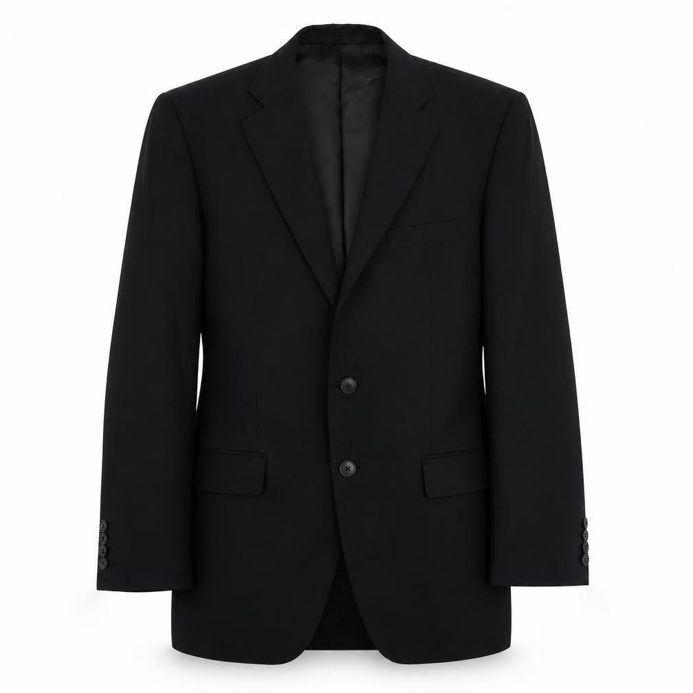 Rochi Mens Black Polyester Jacket Suit Jacket Size 36 Regular