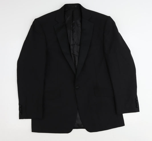 Racing Green Mens Black Polyester Tuxedo Suit Jacket Size 40 Regular
