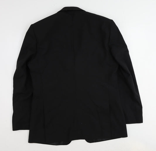 Racing Green Mens Black Polyester Tuxedo Suit Jacket Size 40 Regular