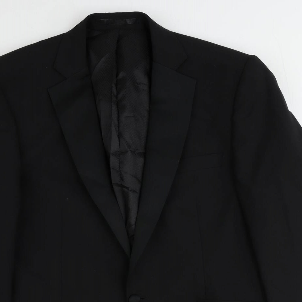Racing Green Mens Black Polyester Tuxedo Suit Jacket Size 40 Regular