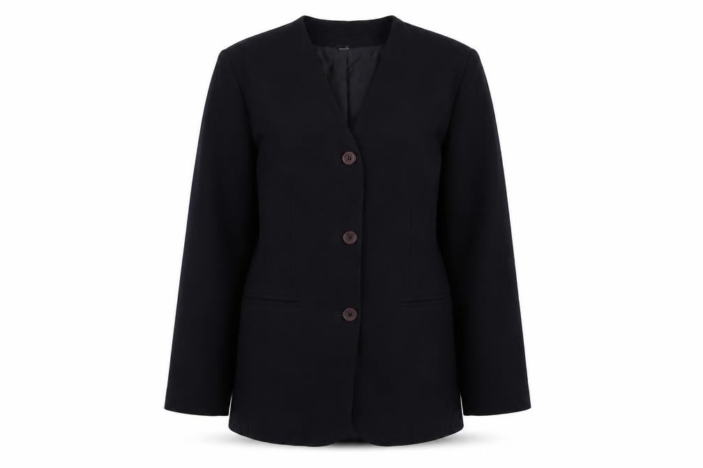 St Michael Womens Blue Polyester Jacket Suit Jacket Size 12
