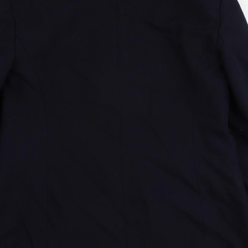 St Michael Womens Blue Polyester Jacket Suit Jacket Size 12