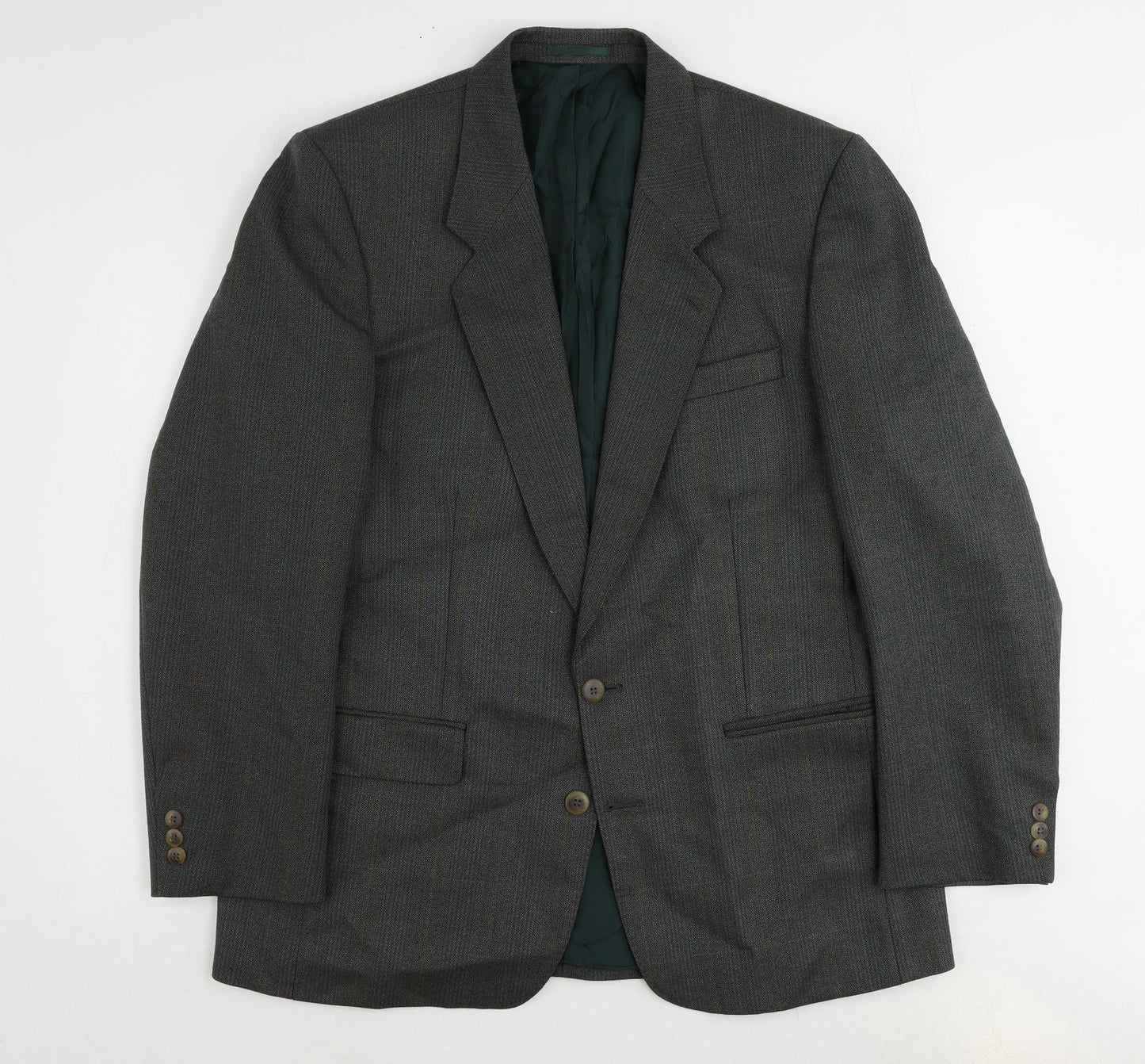 Dunn & Co Mens Green Wool Jacket Suit Jacket Size 40 Regular