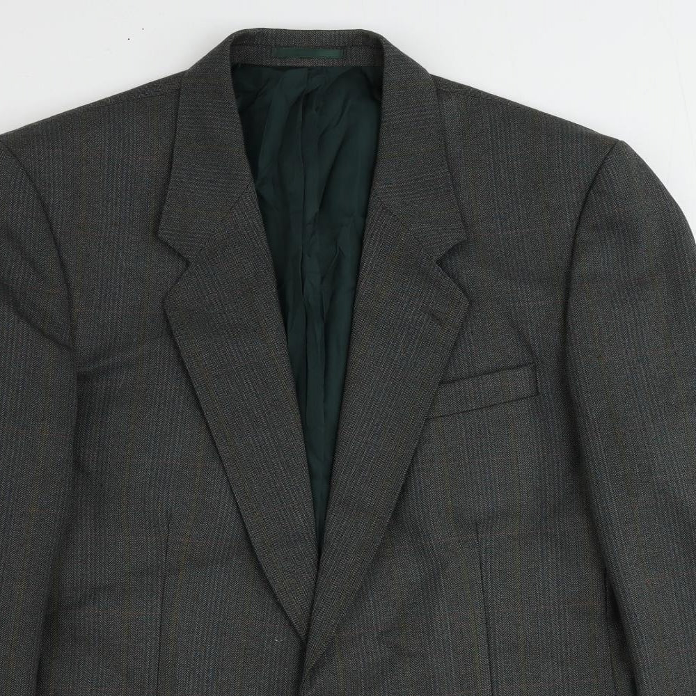 Dunn & Co Mens Green Wool Jacket Suit Jacket Size 40 Regular