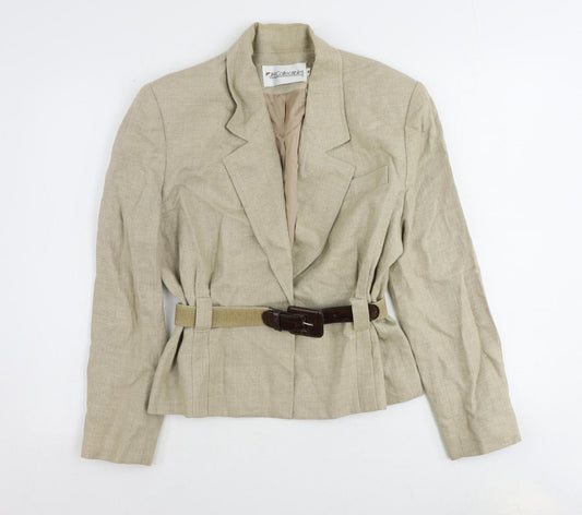 JH Collectibles Womens Beige Jacket Blazer Size 6 Button