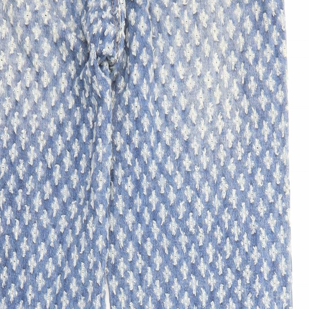 Jaded Womens Blue Geometric Cotton Straight Jeans Size 25 in L30 in Regular Zip - Pockets
