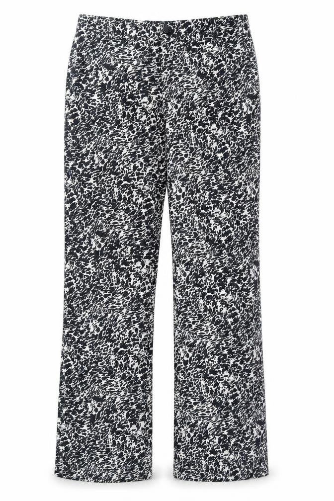 Motel Womens Black Striped Cotton Trousers Size 30 L31 in Regular Zip
