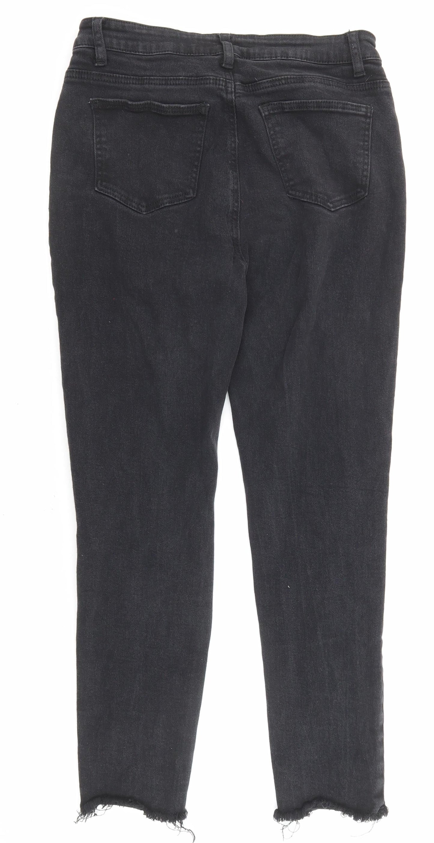 Sheilay Womens Black Cotton Skinny Jeans Size L L24 in Regular Zip - Pockets