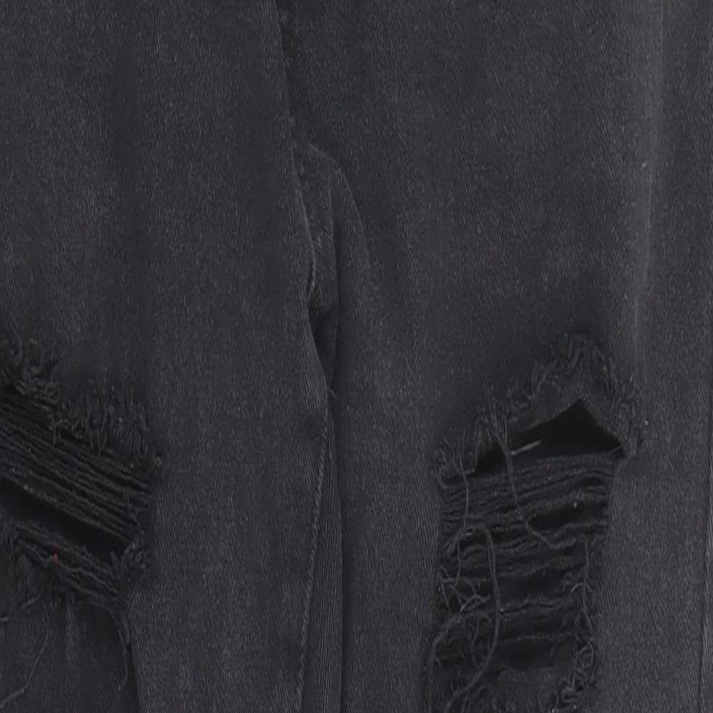 Sheilay Womens Black Cotton Skinny Jeans Size L L24 in Regular Zip - Pockets