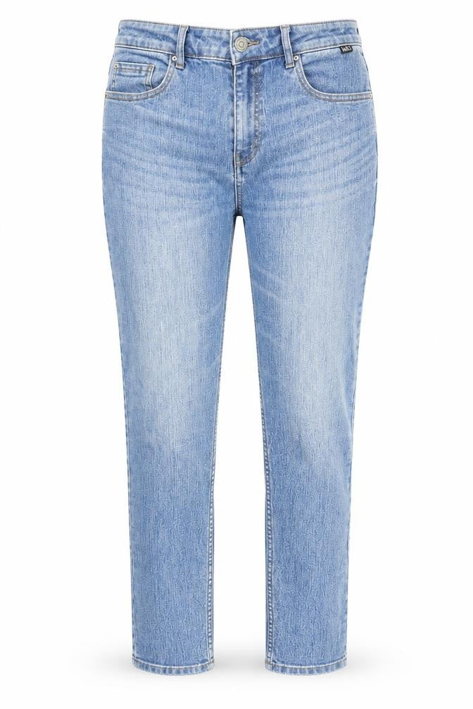 Marks and Spencer Womens Blue Cotton Straight Jeans Size 32 in L27 in Regular Zip - Pockets