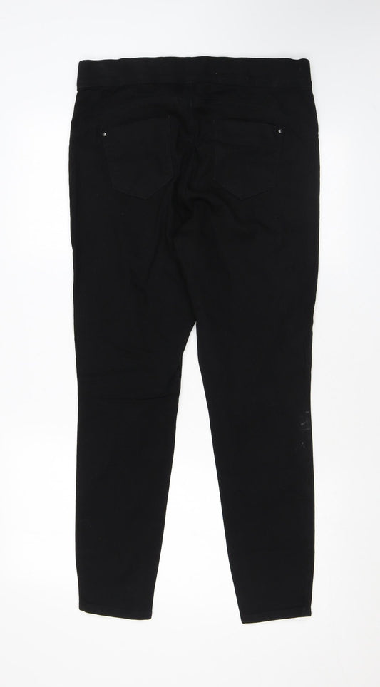 Denim & Co. Womens Black Cotton Jegging Jeans Size 14 L27 in Regular